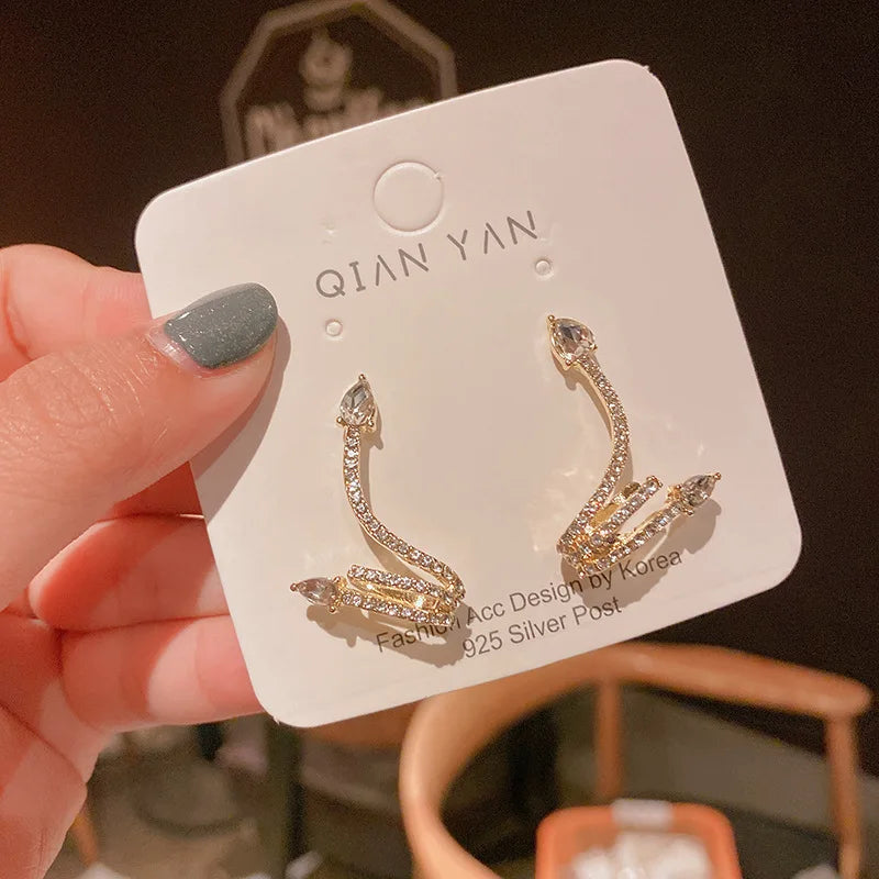 Zircon Snake Earrings