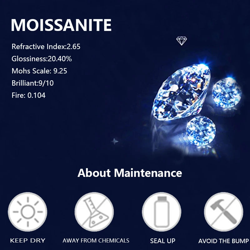 925 Silver Moissanite Earrings