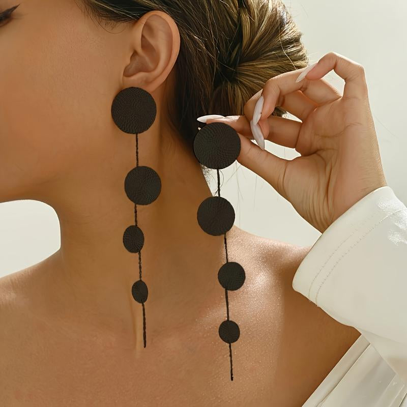 Golden, Black and Leopard Print Dangle Earrings for Women