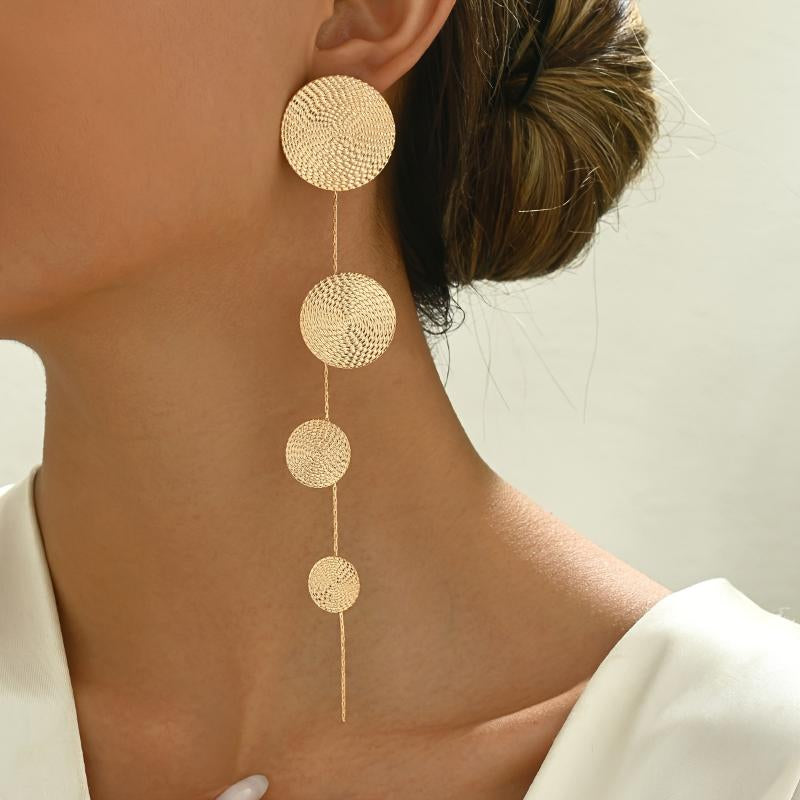 Golden, Black and Leopard Print Dangle Earrings for Women