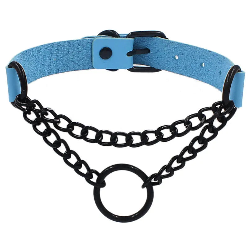 Round Layered Black Chain Necklace