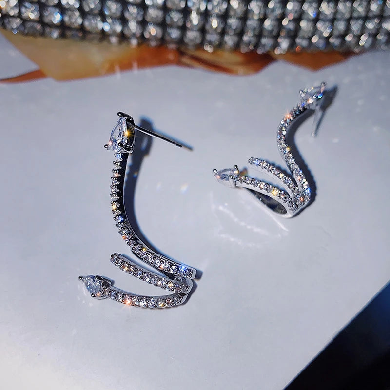 Zircon Snake Earrings