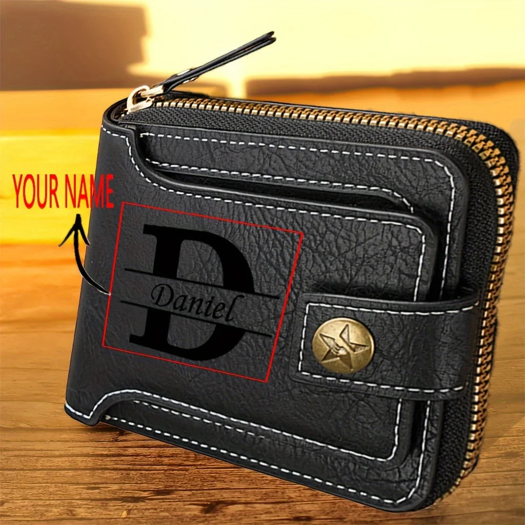 Custom Name Men’s PU Leather Wallet