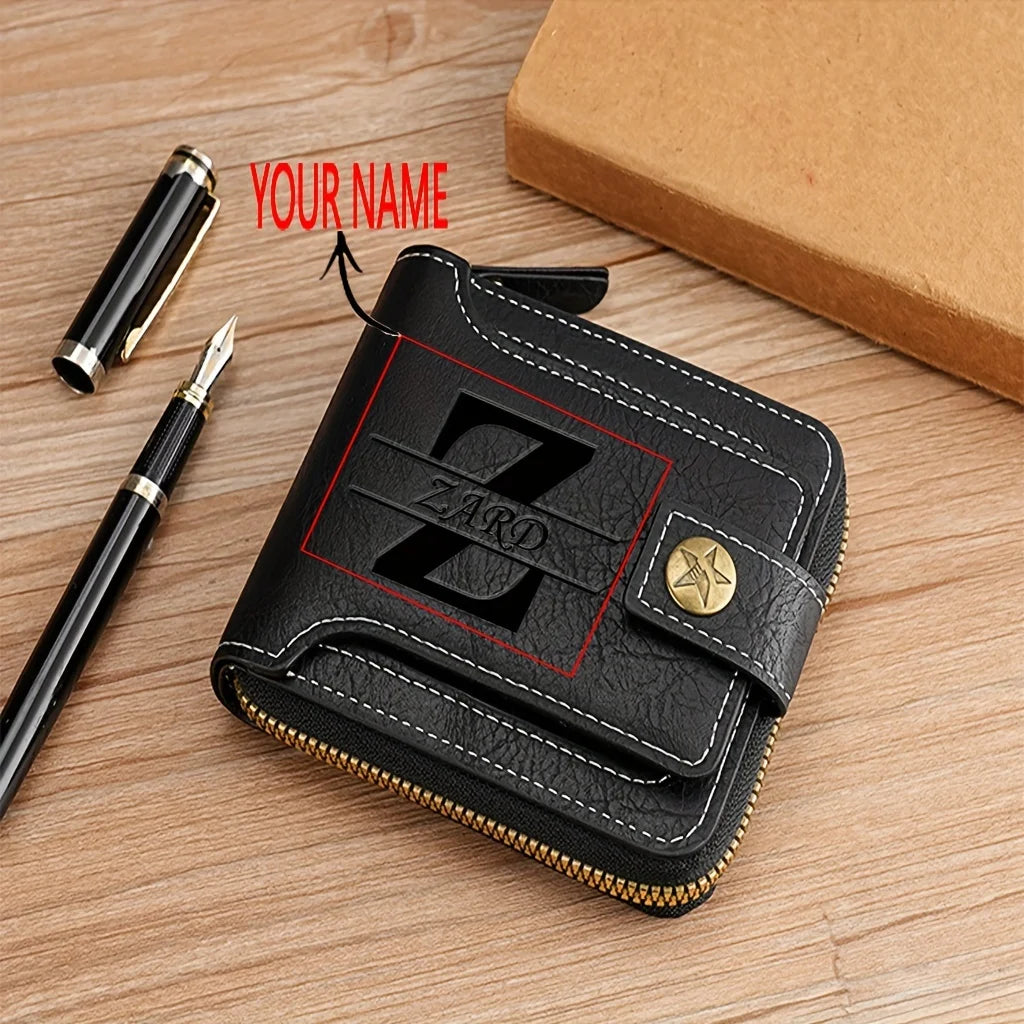Custom Name Men’s PU Leather Wallet