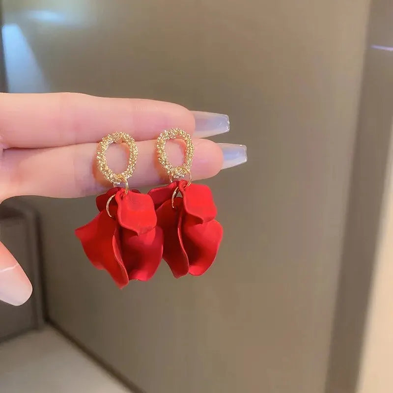 Colorful Petal Dangle Earrings