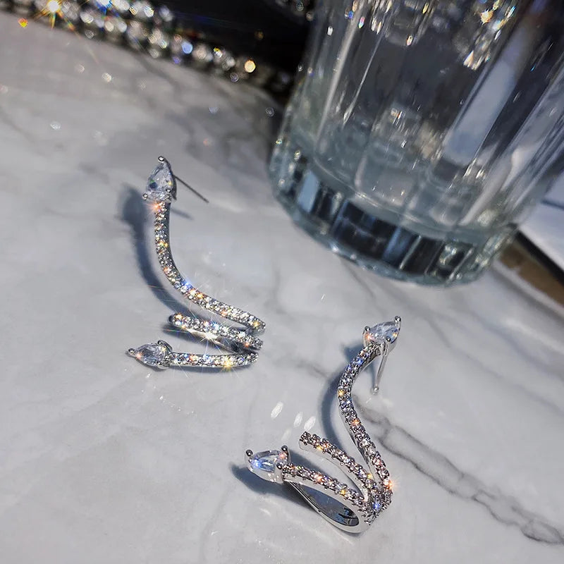 Zircon Snake Earrings