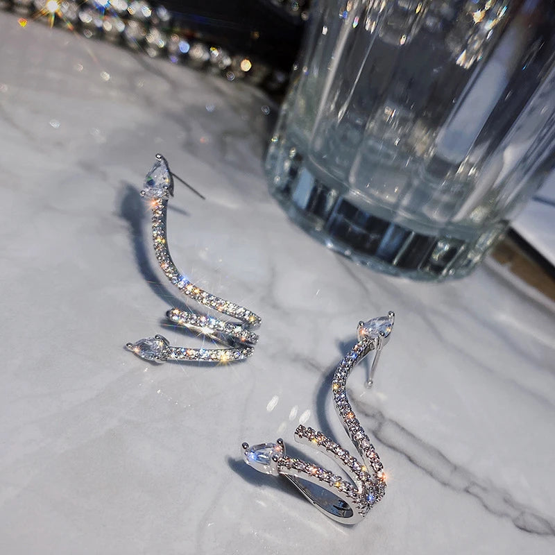 Zircon Snake Earrings