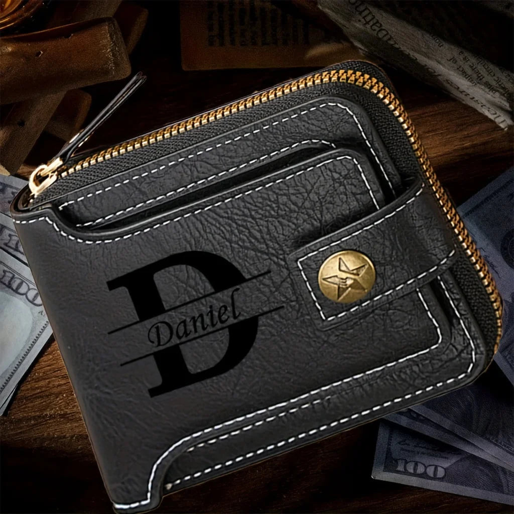Custom Name Men’s PU Leather Wallet