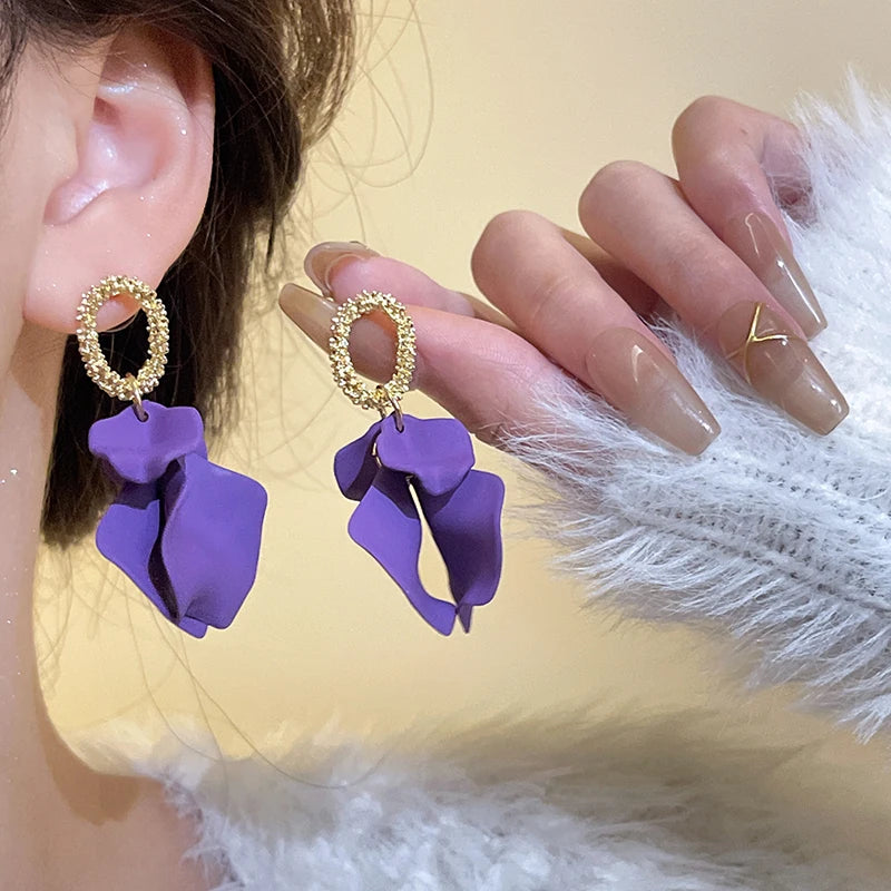 Colorful Petal Dangle Earrings