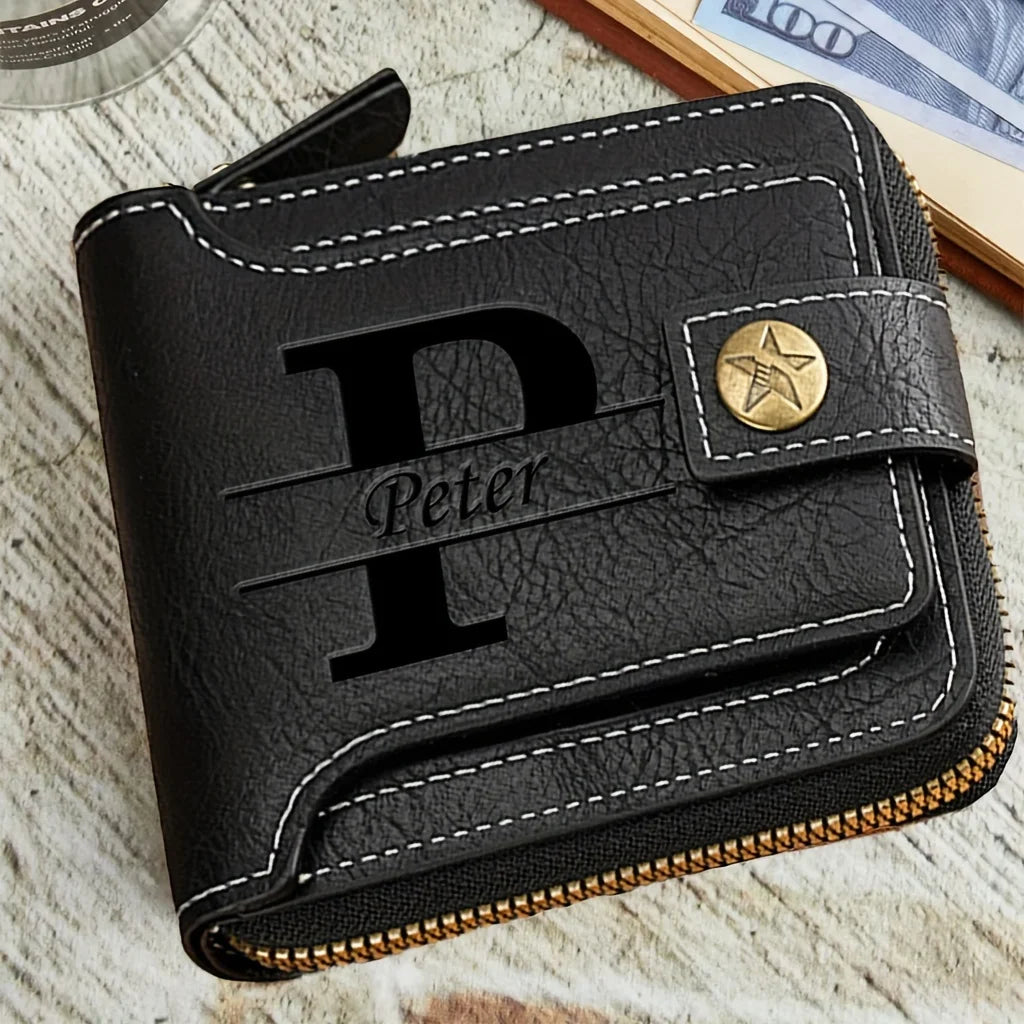 Custom Name Men’s PU Leather Wallet