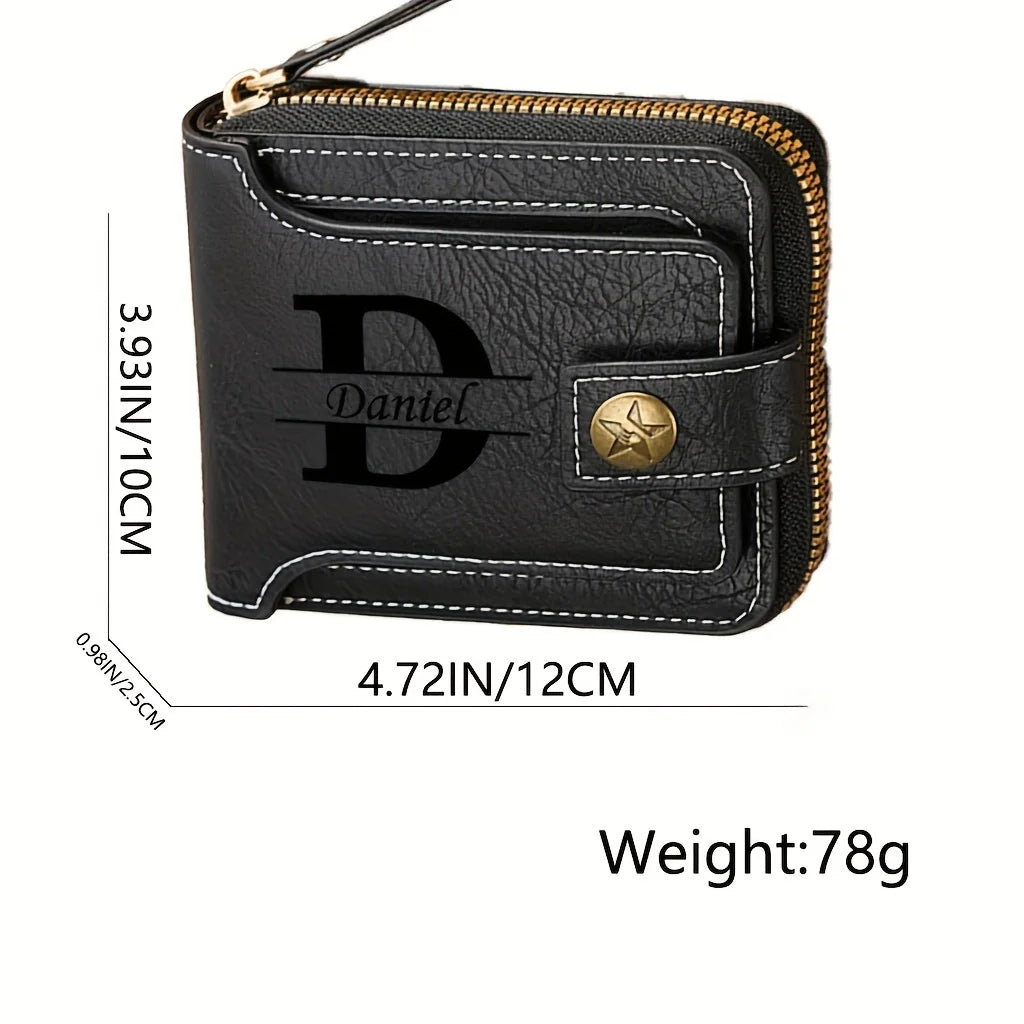 Custom Name Men’s PU Leather Wallet