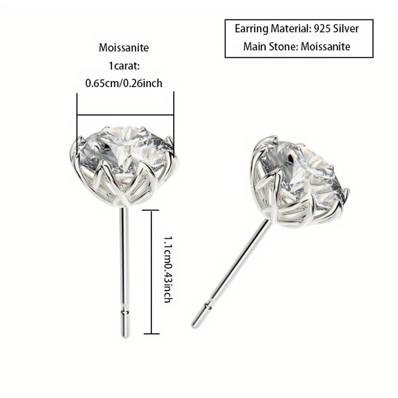 925 Silver Moissanite Earrings