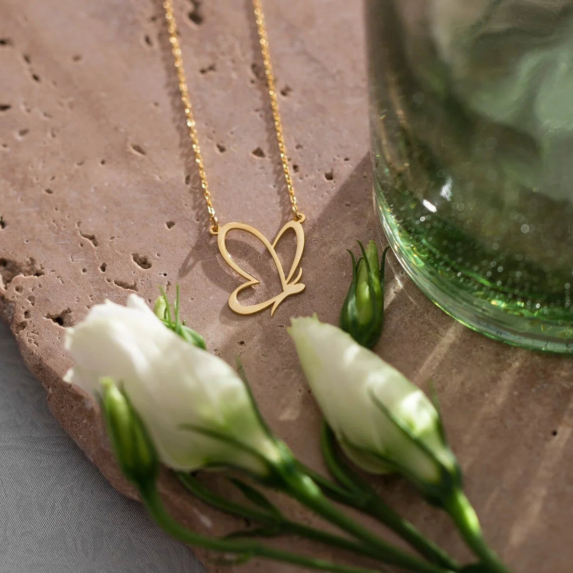 Stainless Steel Butterfly Pendant Necklace