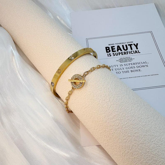 Elegant minimalist bracelet for women, 18K Jewellery 